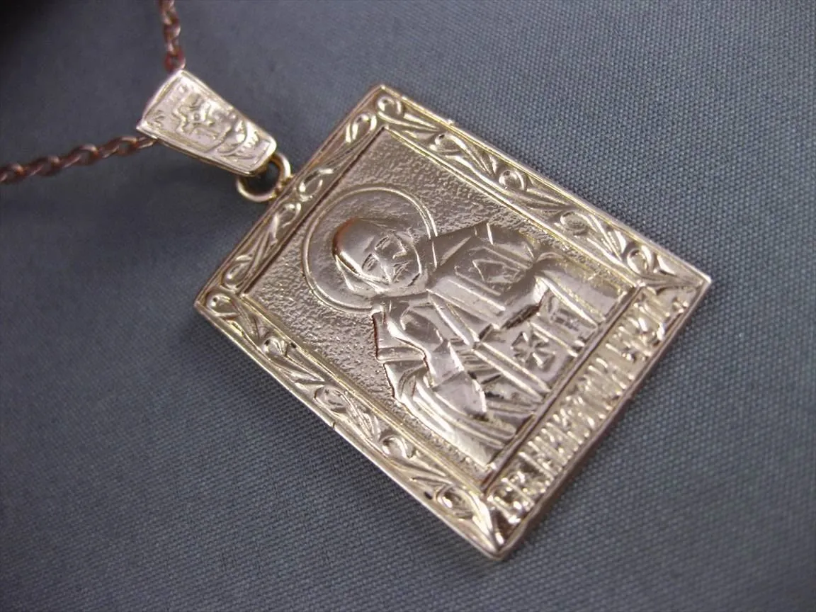 ANTIQUE LARGE 14KT ROSE GOLD 3D HANDCRAFTED RUSSIAN RELIGIOUS PENDANT #23729