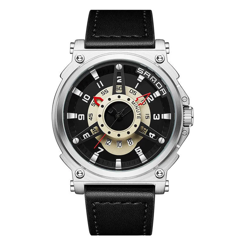 Men's Quartz Watch Sanda New Hollow Cool Creative Large Dial Belt