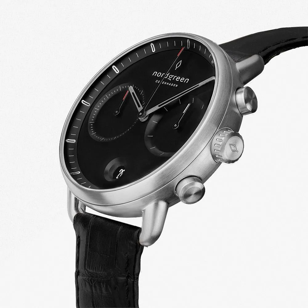 Pioneer - BUNDLE Black Dial Silver | Brown Leather / Black Leather / Silver Mesh Strap