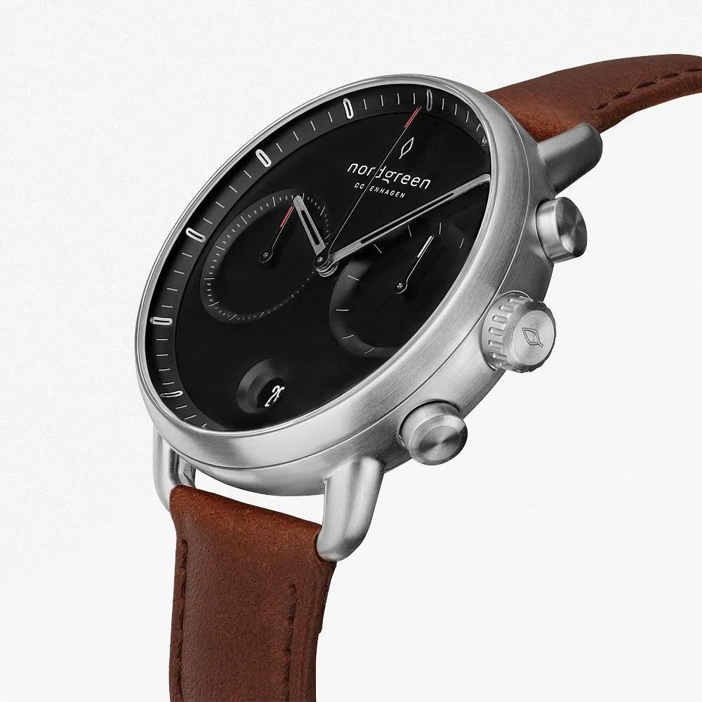 Pioneer - BUNDLE Black Dial Silver | Brown Leather / Black Leather / Silver Mesh Strap