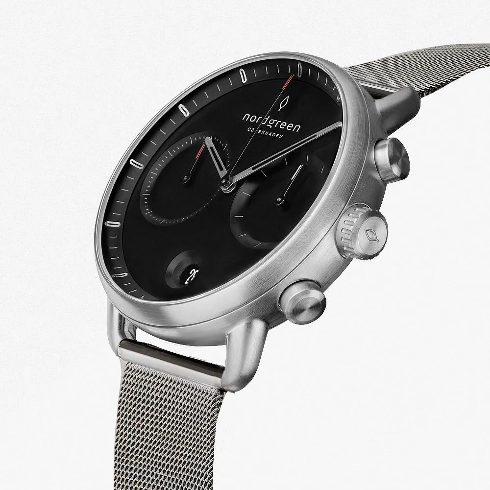 Pioneer - BUNDLE Black Dial Silver | Brown Leather / Black Leather / Silver Mesh Strap