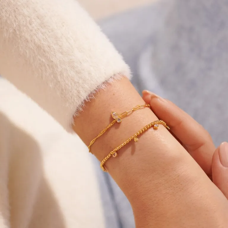 Stacks Of Style Organic Shape Bracelet Set in Gold-Tone Plating