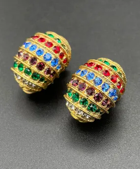 【フランス輸入】ヴィンテージ SPHINX マルチカラー ビジュー イヤリング/Vintage SPHINX Multi Color Bijou Clip On Earrings